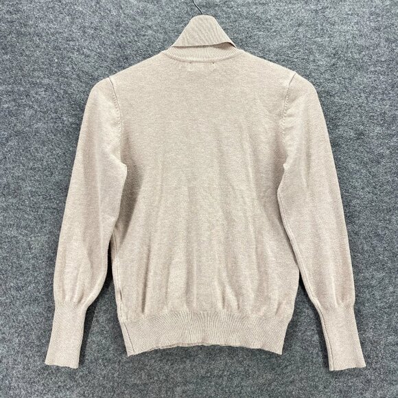 Joseph A. Sweater Pullover Women S Small Beige Turtleneck Knit Rayon Long Sleeve - Picture 2 of 7